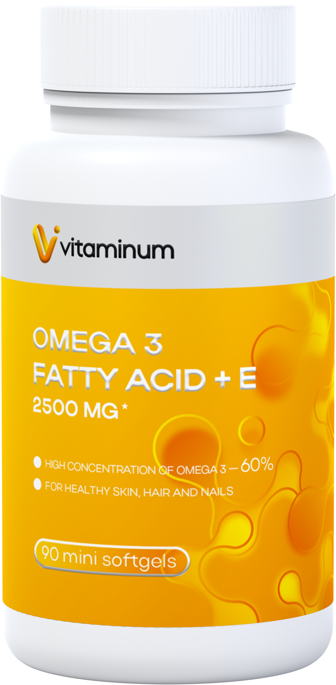  Vitaminum ОМЕГА 3 60% + витамин Е (2500 MG*) 90 капсул 700 мг   в Октябрьском